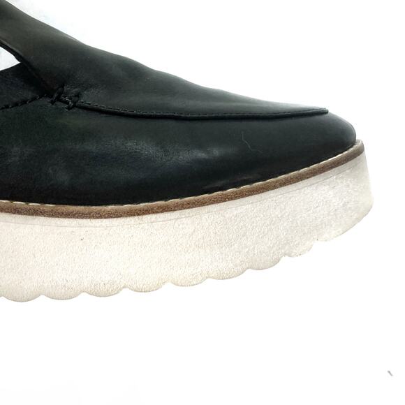 Vince Black Leather Platform Loafers | Minimalist Fall Capsule Classic Shoes - Picture 9 of 16